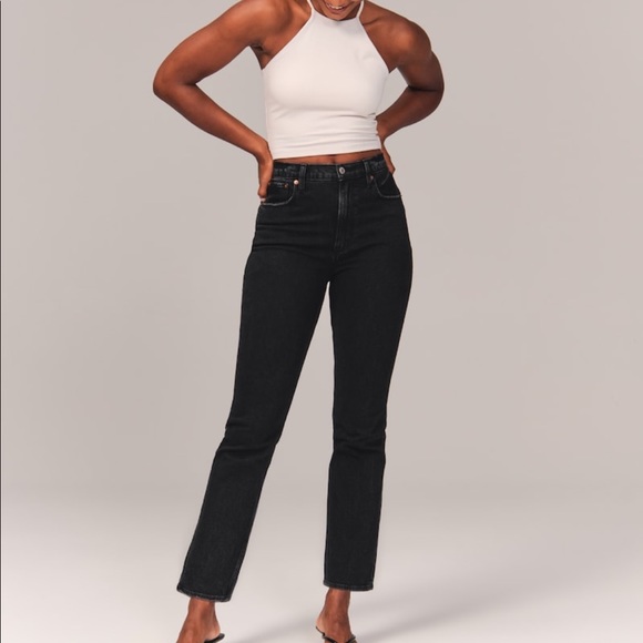 Abercrombie & Fitch Denim - NEVER WORN: ABERCROMBIE CURVE LOVE ULTRA HIGH RISE ANKLE STRAIGHT JEANS